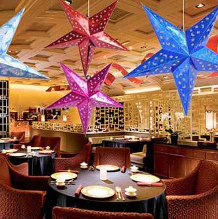 Новогодняя Звезда из картона для праздника 60 см синий Киев