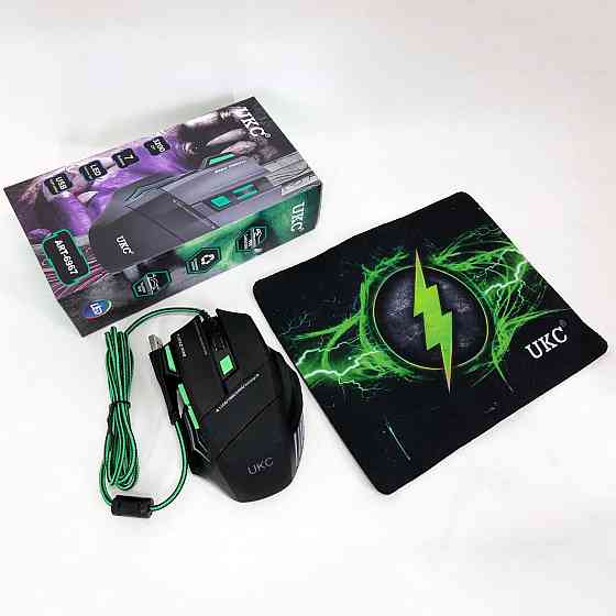 Мишка провідна ігрова UKC 6967 з килимком LK-29 Львів