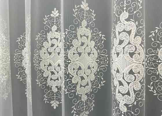 Тюль фатин с вышивкой цвет молочный 1843т Киев