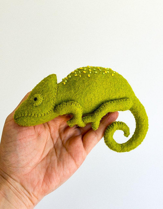 М’яка фетрова іграшка хамелеон ручної роботи – безпечна розвиваюча іграшка Київ - фото 2