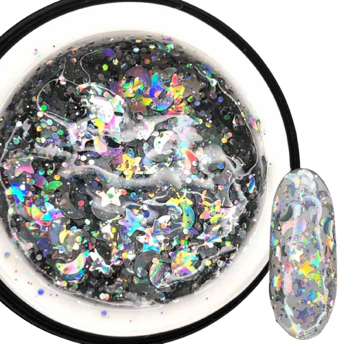 ГЛИТТЕРНЫЙ ГЕЛЬ SAGA PROFESSIONAL GALAXY GLITTER 04 ПРОЗРАЧНЫЙ С РАДУЖНЫМИ ЧАСТКАМИ Киев