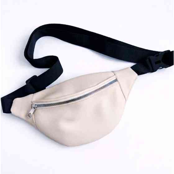 Сумка женская бананка кремовая поясная сумка Киев