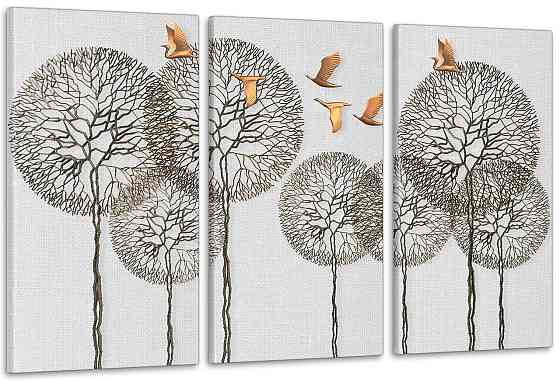 Модульна картина у вітальню/ спальню     Дерева       ART-091_3A Київ