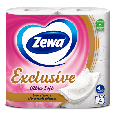 Туалетний папір Zewa Exclusive Ultra Soft 4 шари 4 рулони (7322541188546) Вінниця - фото 1