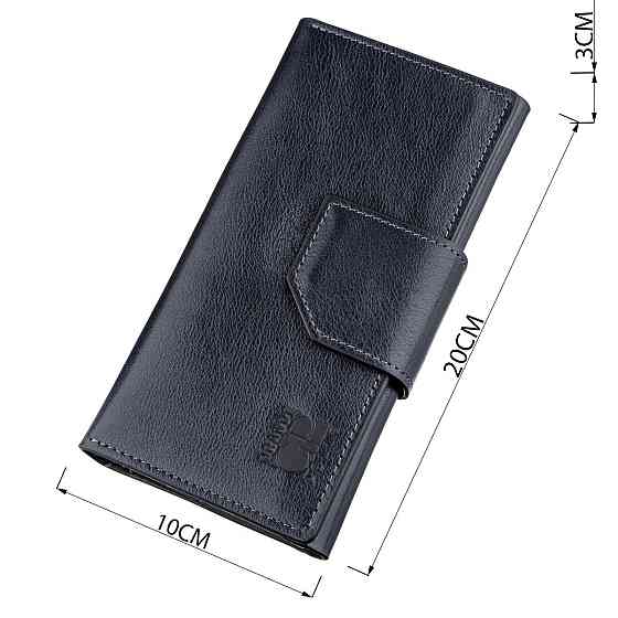 Добротний вертикальний клатч унісекс на хлястику з магнітом Синій (GRANDE PELLE) Київ