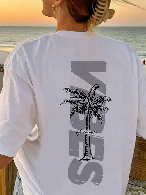 Футболка жіноча з принтом  48 Біла 2664085848 Дніпро - фото 1