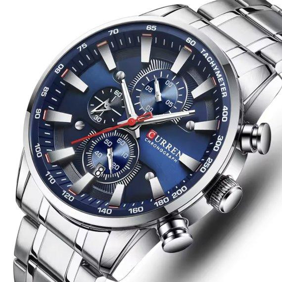 Чоловічий наручний класичний годинник Curren Pacific (Сріблястий) Вінниця - фото 3
