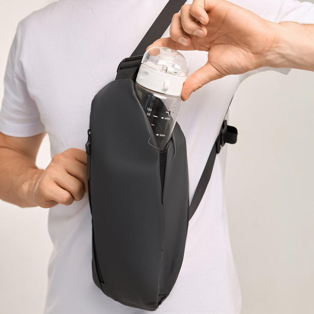 Мужская бананка нейлоновая сумка серая Pobedov Minimal Киев - изображение 7