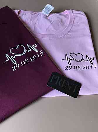 Парні футболки для хлопця та дівчини з датою вашої річниці Чернівці