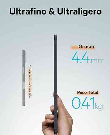 Клавіатура-чохол для iPad Air 2024 11”, Air 5/Air 4 10.9”, iPad Pro 11 4, 3, 2, 1 покоління, магнітна, ультратонка, сіра QWERTY Київ