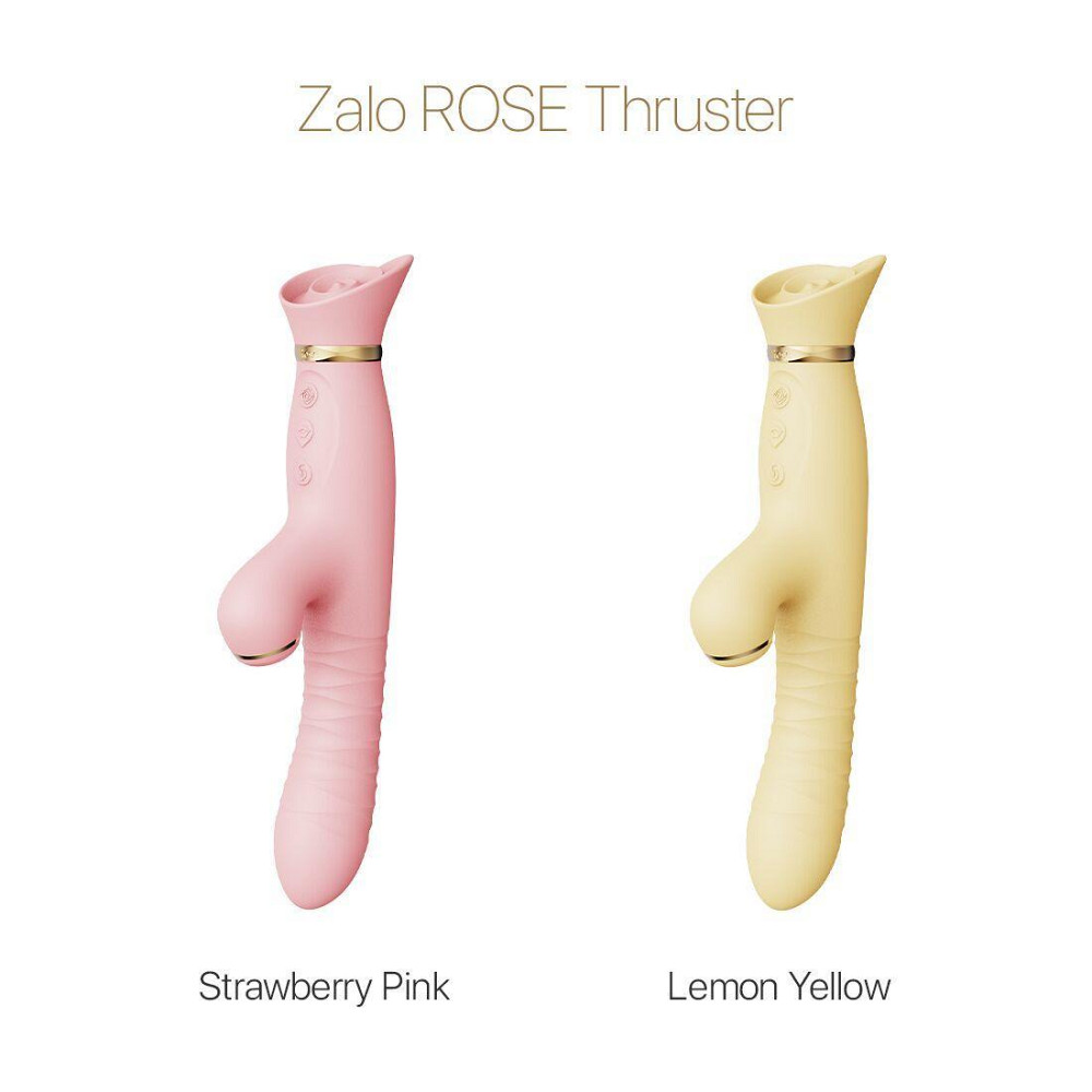 Пульсатор-вибратор с вакуумной стимуляцией клитора Zalo - ROSE Thruster Strawberry Pink Sex Aura Киев - изображение 8
