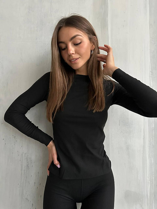 Жіночий повсякденний теплий термокостюм масло з утепленням Чорний, 46/48 Одеса - фото 5