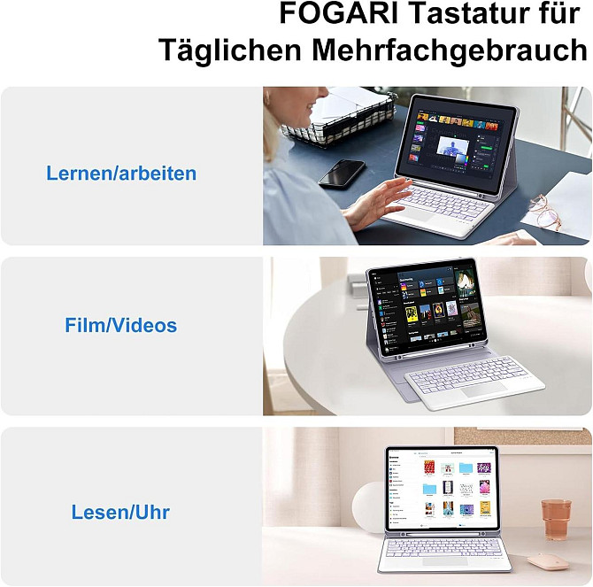 Чехол-книжка с клавиатурой для iPad Air 11-inch(M2) 2024/ iPad Air 5 2022/Air 4 2020 10.9/iPad 4-го покол. 10.9 / iPad Pro 11 2018 Днепр - изображение 3