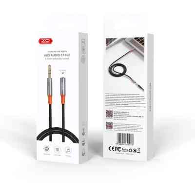 Кабель мультимедійний 3.5mm M to 3.5mm F 1.0m NB-R269A black XO (NB-R269A.black) Вінниця