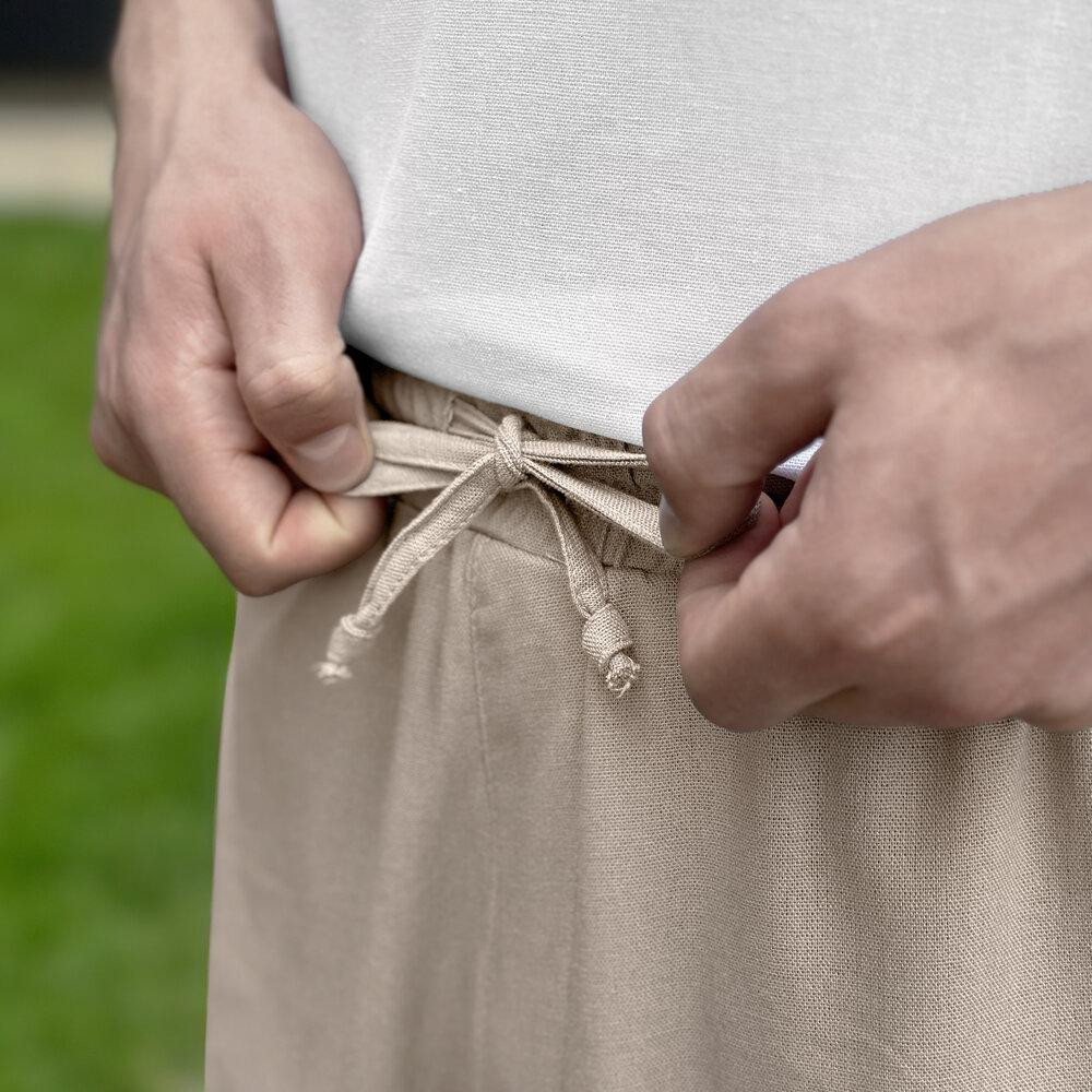 Шорти чоловічі льняні з кишенями бежеві Pobedov Marsel Київ - фото 7