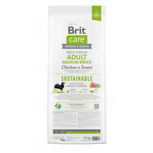 Сухой корм Brit Care Dog Sustainable Adult Medium Breed для собак средних пород, с курицей и насекомыми, 12 кг Киев