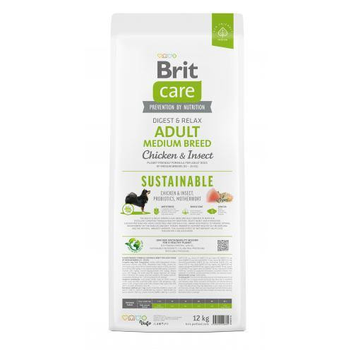 Сухой корм Brit Care Dog Sustainable Adult Medium Breed для собак средних пород, с курицей и насекомыми, 12 кг Киев - изображение 5