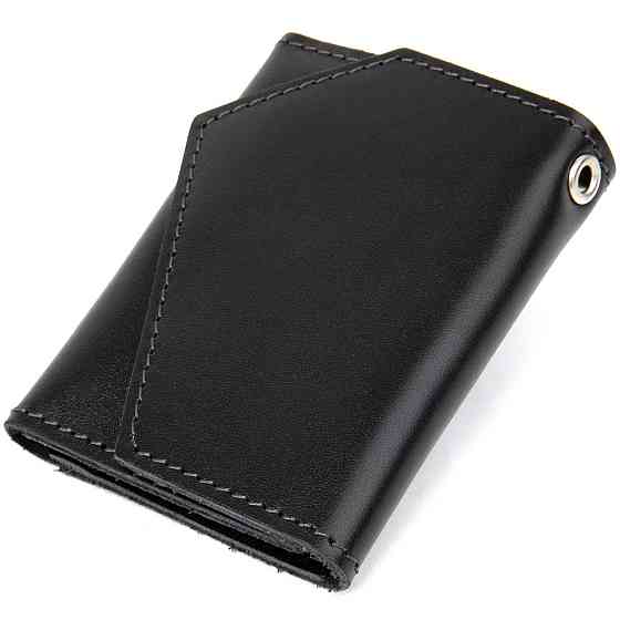 Добротна шкіряна ключниця GRANDE PELLE 11354 Чорний Київ