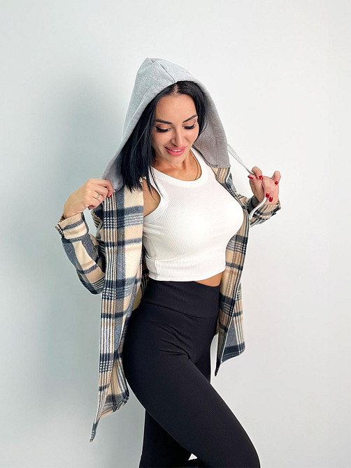 Женская теплая рубашка Delta батал 50-52, Бежевый Киев - изображение 5