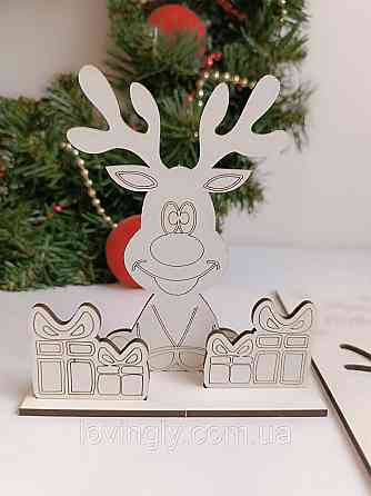 Весела 3D листівка з дерева "Щасливого Нового Року!" Ірпінь