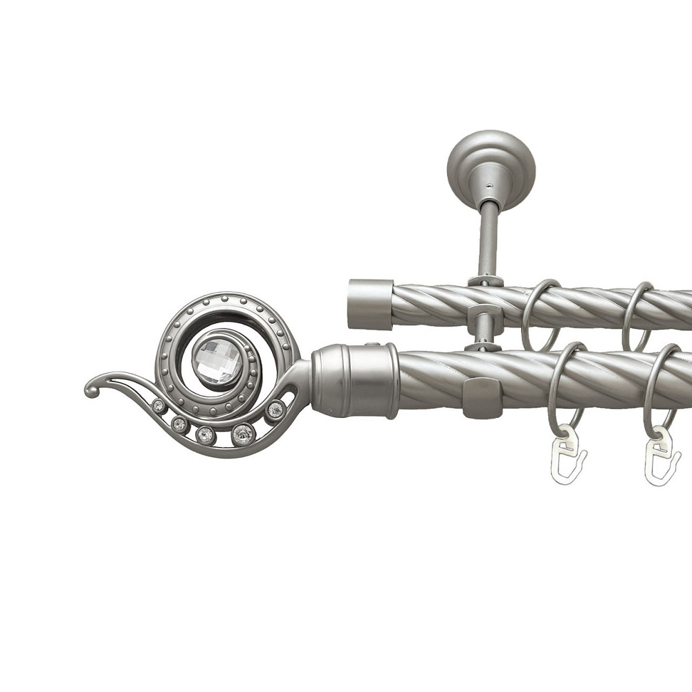 Карниз Orvit Око Дракона металевий дворядний відкритий скручена труба кільце металеве Сатин 25\19 мм 200 см Львов - изображение 1