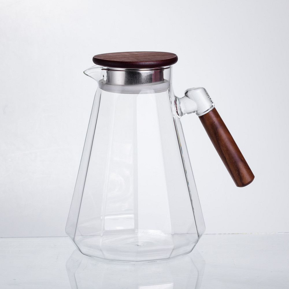 Глечик для напоїв 1,7 (л) з ручкою і бамбуковою кришкою 64486-72 Київ - фото 1