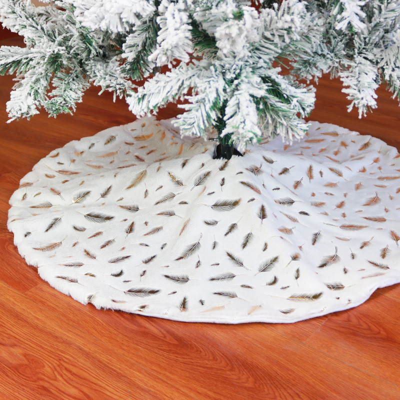 Коврик под елку с перышками 90 см бело-серебристый Киев - изображение 5