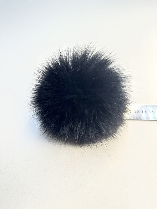 Помпони з натурального хутра песця на шапку 10-12см Чорний Харків - фото 1