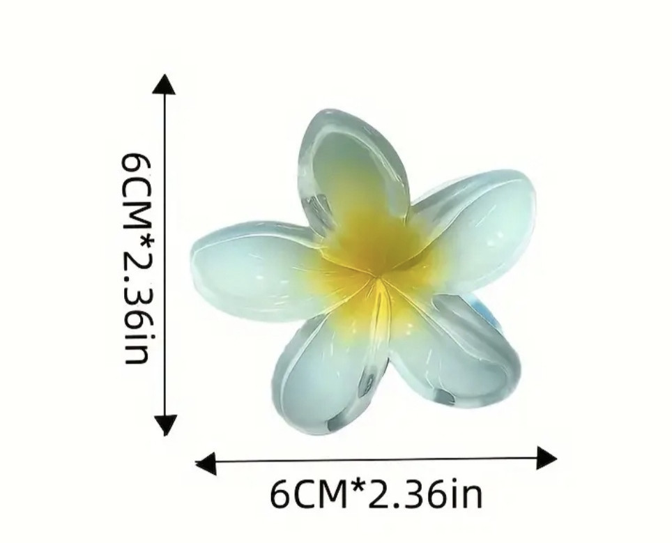 Заколка-крабік квітка 6 см Жовтий Смела - изображение 3