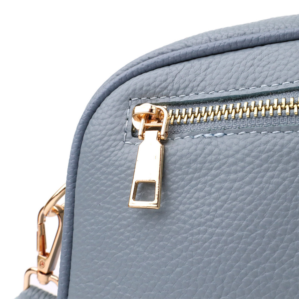 Незвичайна сумка жіноча на кожен день з натуральної шкіри Vintage 22902 Сіро-блакитний Київ - фото 6