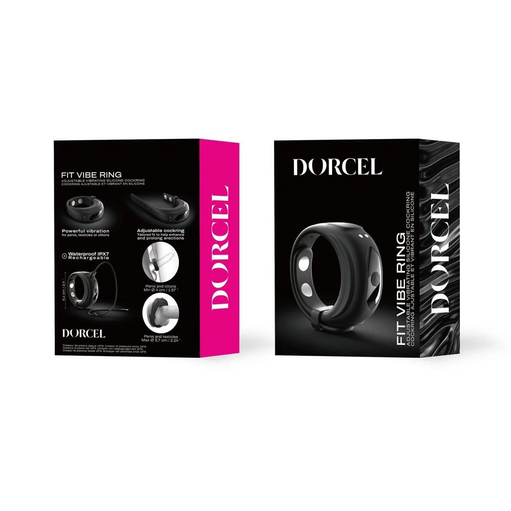 Ерекційне віброкільце Dorcel Fit Vibe Ring, регульований діаметр 4–5,7 см, 10 режимів Sex Aura Київ - фото 7