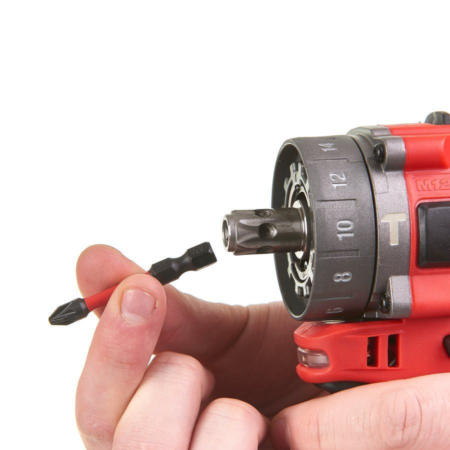 Дриль-шурупокрут з ударом акумуляторний MILWAUKEE, M12 FPDXKIT-202X, 44Нм, (+ заряд.пристрій, 2 акум., знімний патрон, 2 насадки Одеса - фото 9