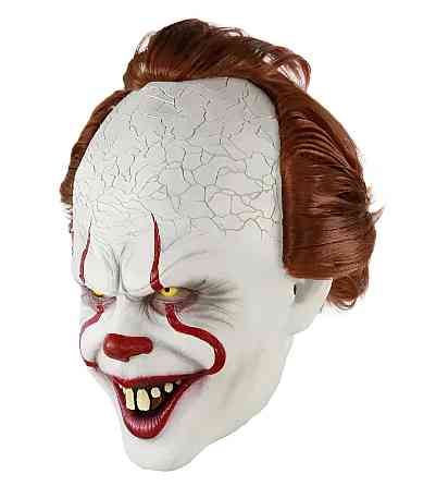 Маска Пеннивайза RESTEQ из фильма Стивена Кинга — латексная маска ужасного клоуна Pennywise с волосами Киев