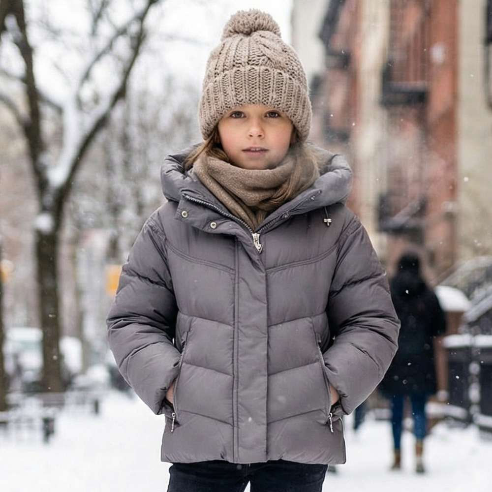 Детская зимняя куртка для девочки графит 116,128,140 Николаев - изображение 5