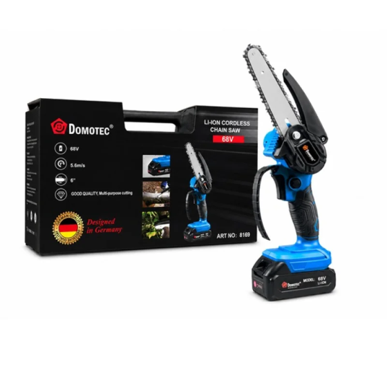 Акумуляторна ланцюгова пила міні Domotec Chain Saw 6" (2 АКБ 68V 8Ah) гілкоріз у кейсі для саду Одеса