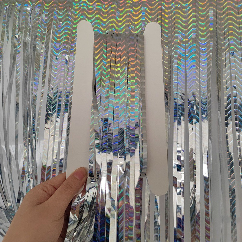 Дождик для фотозоны с блестящей голограммой 2 м на 1 м серебристый Киев - изображение 4