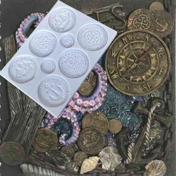 Молд силиконовый Монеты 103 на 74 мм серый Киев