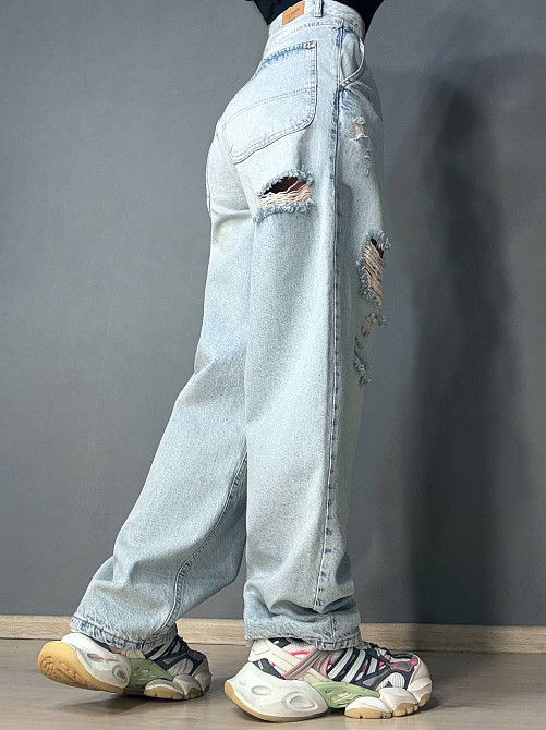 Джинси жіночі Its Basic 2952-1-12 skater jeans широкі рвані блакитні, блакитний, 34, 34, 70 см, 98 см Київ - фото 12