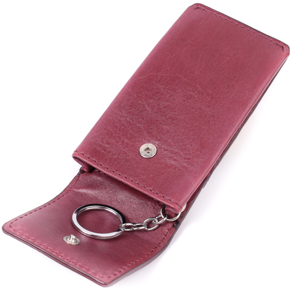 Ключница для женщин в виде футляра из натуральной кожи GRANDE PELLE 22572 Бордовый Киев - изображение 7