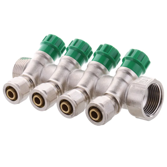 Колектор вентильний з фитингом Koer KR.1124-4 1"x4 ways (KR2834) Київ