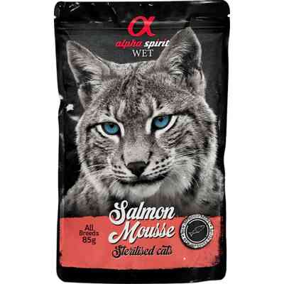 Вологий корм для кішок Alpha Spirit для стерилізованих старше 1 року з лососем 85 г (8436586311599) Вінниця