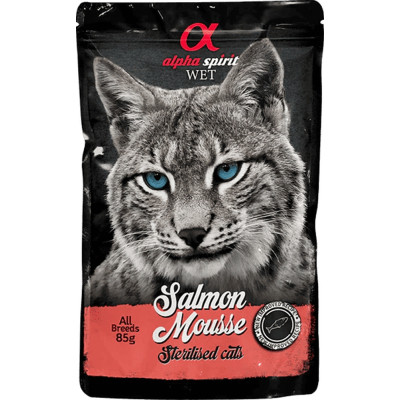 Вологий корм для кішок Alpha Spirit для стерилізованих старше 1 року з лососем 85 г (8436586311599) Вінниця - фото 1