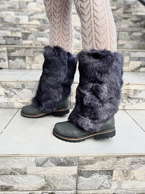 TopS Унти жіночі TopS сірі натуральна замша хутро (висота 26см обхват 32-33см стелька 24.5-26см Коломыя - изображение 7