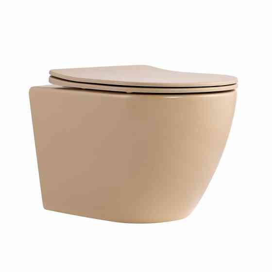 Унітаз підвісний Qtap Robin Ultra Quiet 520×365×340 мм Beige, із сидінням Slim Duroplast/Soft-close/Quick Release Київ
