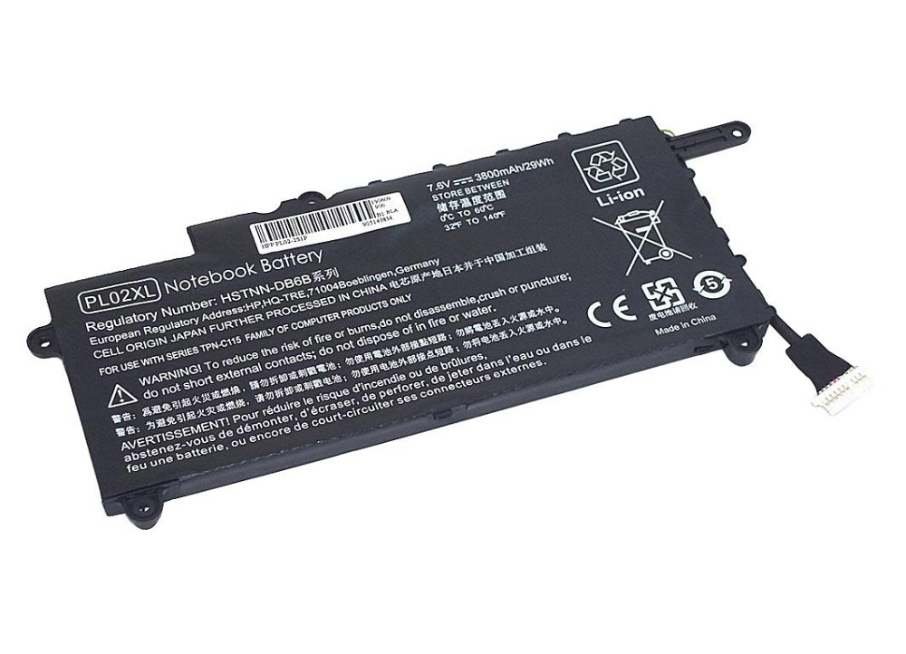 Аккумулятор для ноутбука HP PL02 Pavilion 11 7.6V Black 3800mAh OEM Винница - изображение 1