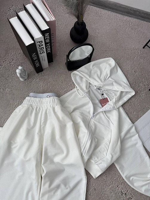 Женский прогулочный костюм двойка: кофта на молнии и брюки двунитка люкс + турецкая рибана Одесса - изображение 2