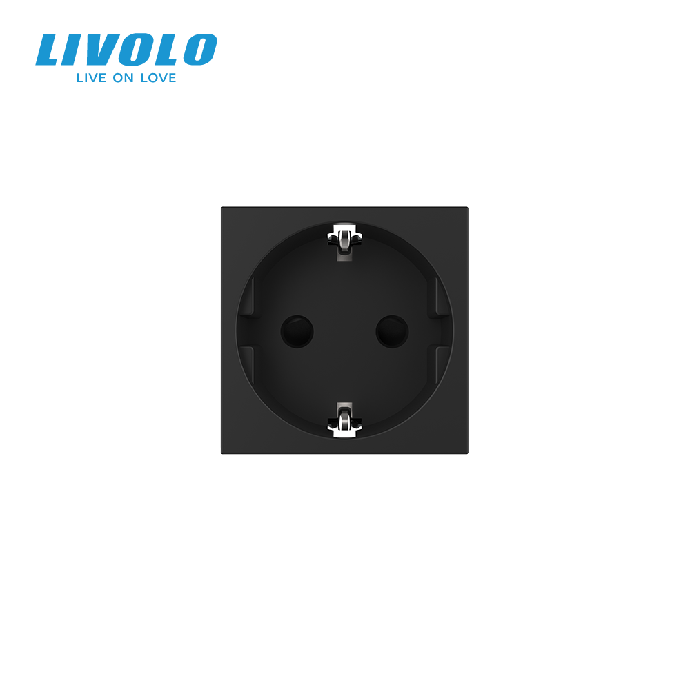 LIVOLO Електрична розетка LIVOLO, чорна, 16А 250В, з заземленням і захисними шторками, модуль б Коломия - фото 8