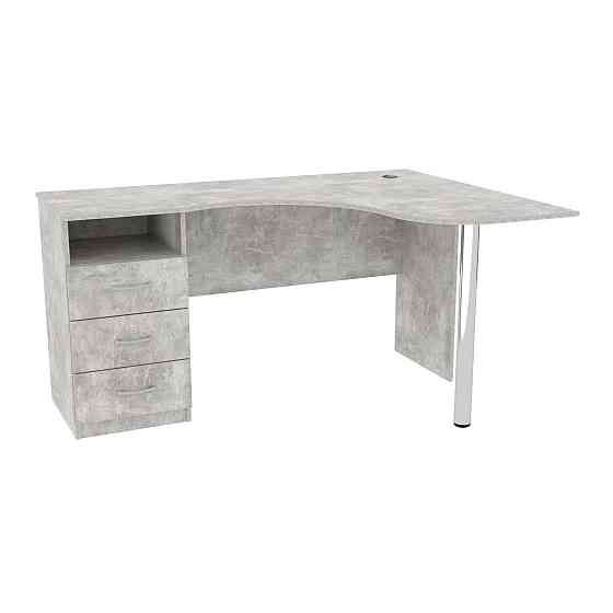 Стіл кутовий з шухлядами ОСК-4, Бетон, 1500/1100/760 Львів