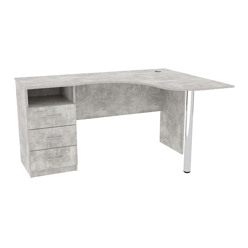 Стіл кутовий з шухлядами ОСК-4, Бетон, 1500/1100/760 Львів - фото 1