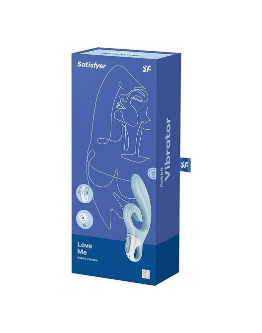 Вібратор-кролик Satisfyer Love Me Blue, гнучкий, відросток з потрійним кінчиком Sex Aura Київ - фото 7